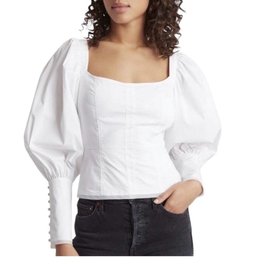 Choosy White Puff Sleeve Top Size‎ XS